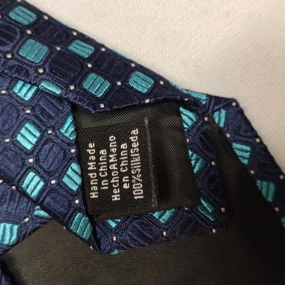 Stafford Performance Blue Light Blue Square Multiple Patterns Men's Tie NT#39 - Picture 12 of 13
